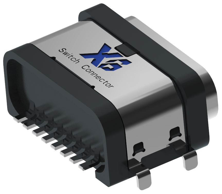 XB-TYPE C 8P-12  USB-TYPE C 8P Waschbeckenplatte wasserdichter Sockel Typ B (mit Stahlblech) (4-polige Steckplatine des Fußschutzgehäuses, Klemme SMT)